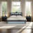 3-Piece Bedroom Set ,Upholstered Platform Bed With A Hydraulic Storage System , LED ,USB Charging And 2 LED Nightstand-1317365390-1334221755
