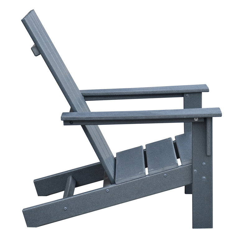Outdoor Chair In Dark Grey, All - Weather Patio Lawn For Backyard And Balcony. Ergonomic Seat Adults, Water Grey Chair, Perfect Garden, Deck Backyard. Fire Pit With Seating, Easy To Maintain