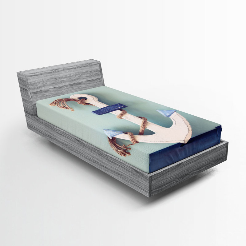 Ensemble de 2 drap-housse Ambesonne Anchor, Drap-housse de taille simple