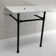 Ceramic Rectangular Console Bathroom Sink with Overflow