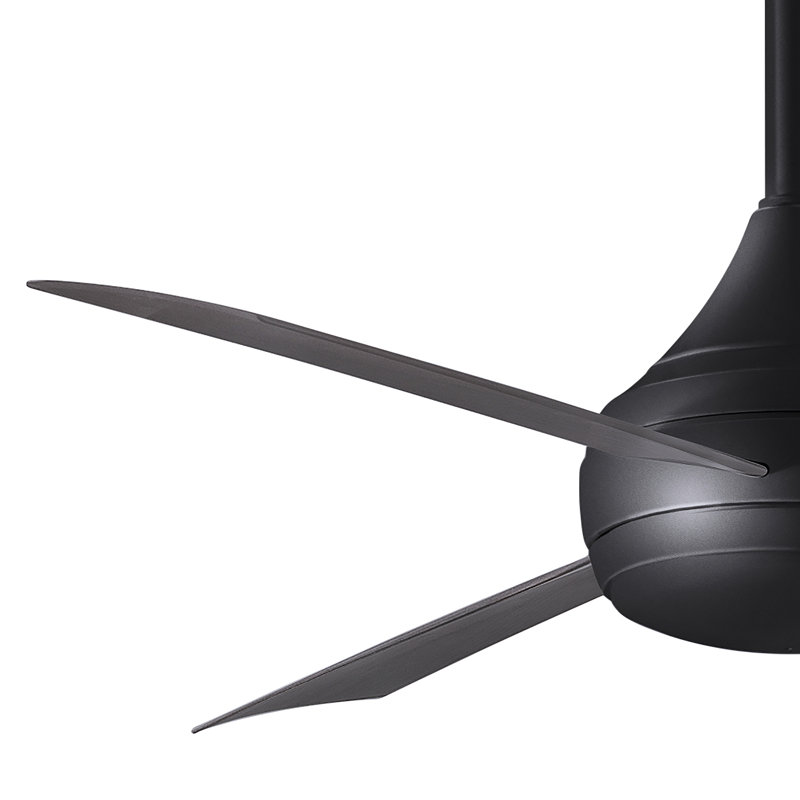 Donaire LED Outdoor Downrod Ceiling Fan, Matte Black, Brushed Bronze