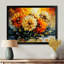 Abstrait orange Dahlia lueur III - Dahlia, reproduction d'art sur toile-925781147-964958323-925781148