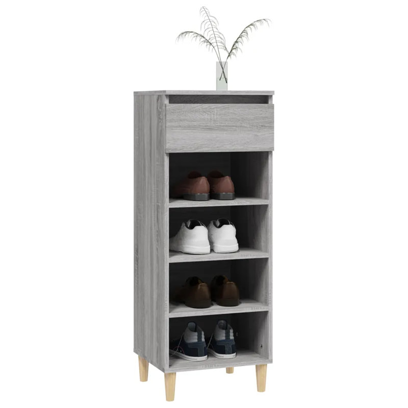 4 Pair Shoe Storage Cabinet, Dark Grey