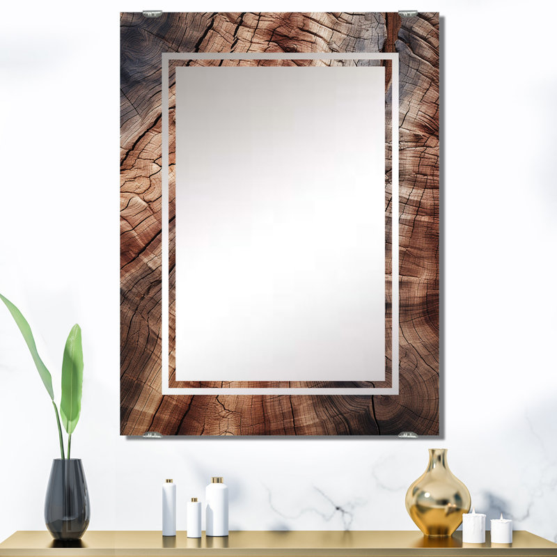 Abstrait boisé gracieux écorce - miroir mural abstrait MIR137972, 40 po x 30 po