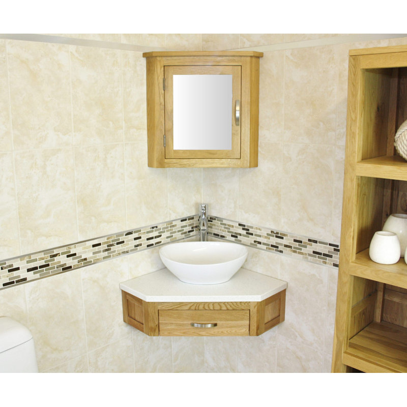Crank 550 mm Single Vanity with Vessel Basin, White Quartz