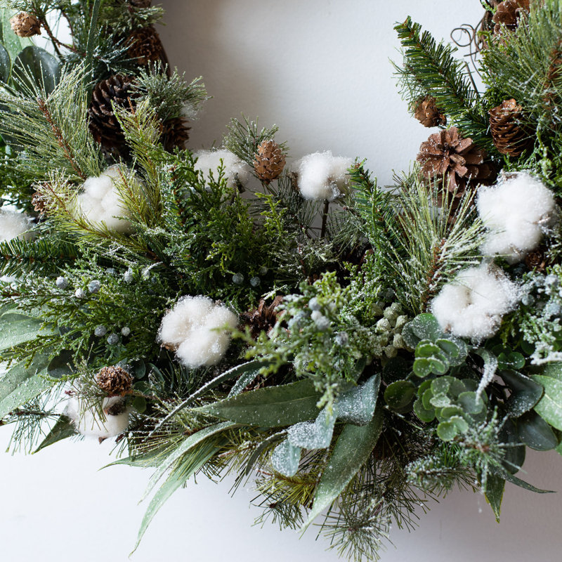 Handcrafted Faux Wreath, 26" H x 26" W x 6" D