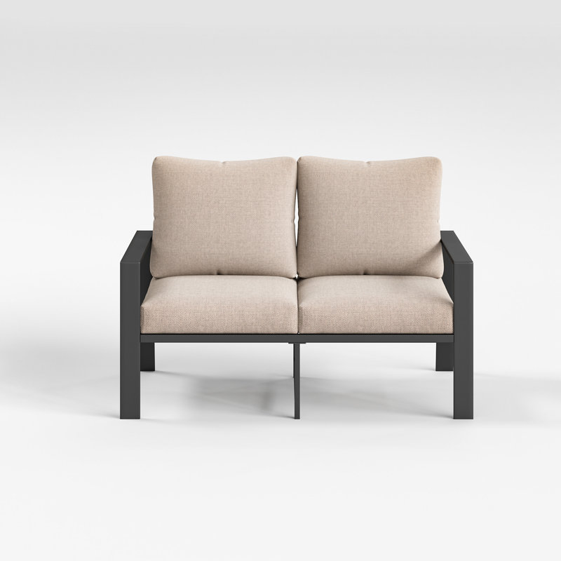 Causeuse d'extérieur en aluminium pour patio avec coussins de qualité supérieure, Beige
