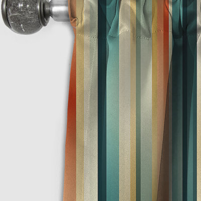 Rideau occultant rayé Green Industrial Chic Striped Patterns II - 1 panneaux