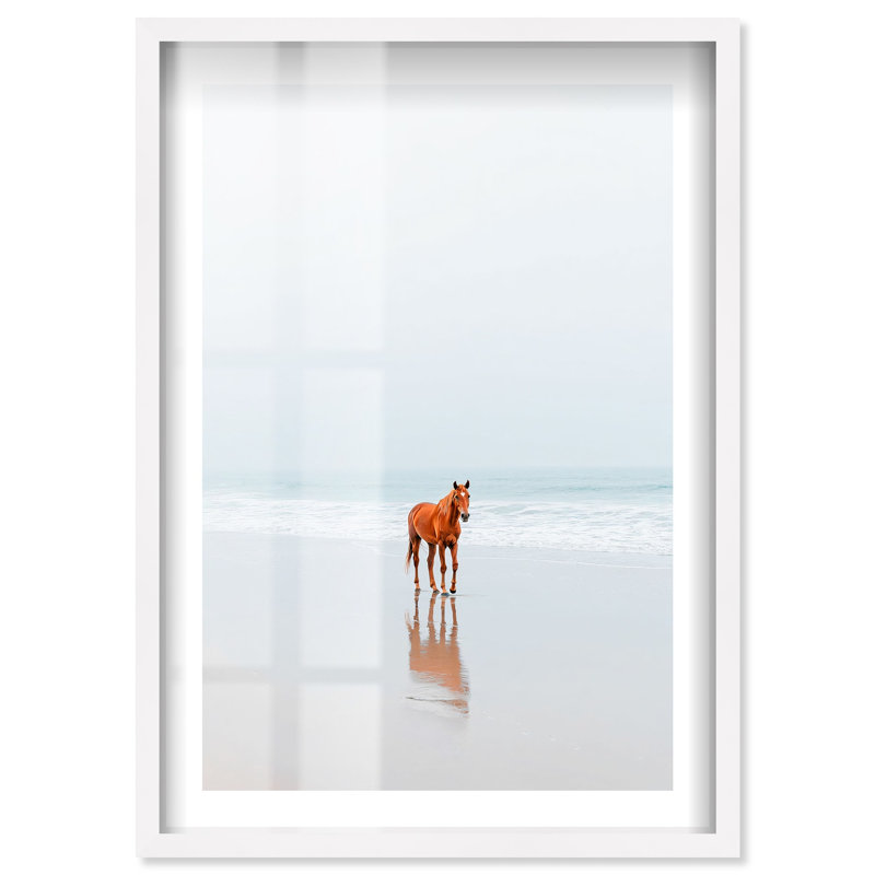 «Hazy Hooves Shadowbox Print Travel Art Prints» par Notoriart, cadre blanc, 11 x 16, H 16 po x l 11 po, Blanc