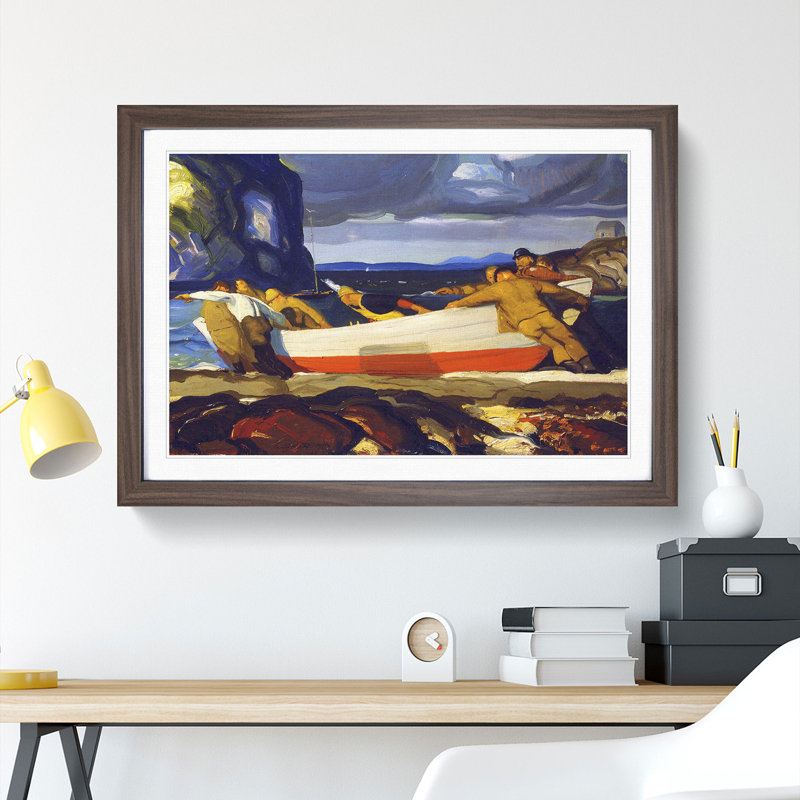 The Big Dory by George Bellows - Picture Frame Painting, Walnut Framed, 27cm H x 36cm W x 2cm D