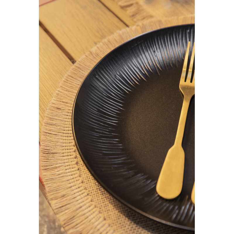 Mikasa Round Hessian Placemats, Set of 4, Natural, 38cm