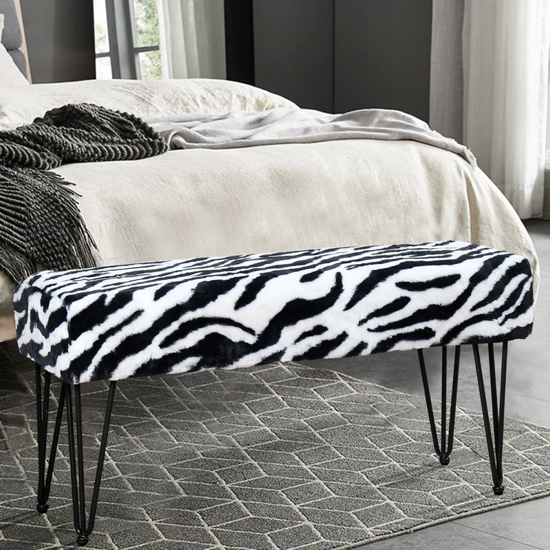 Faux Fur Upholstered Bench