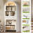 6-tier Tall Arched Bookcase, 70.3" Book Shelf With Led Lights, Farmhouse Arched Bookshef With Open Shelves and Drawer, Large Wood Storage Bookcase-954591856