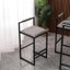 Ensemble de 2 tabourets de bar à hauteur de comptoir avec dossier et pieds en métal modernes sans accoudoirs et chaises rembourrées en polyuréthane gris