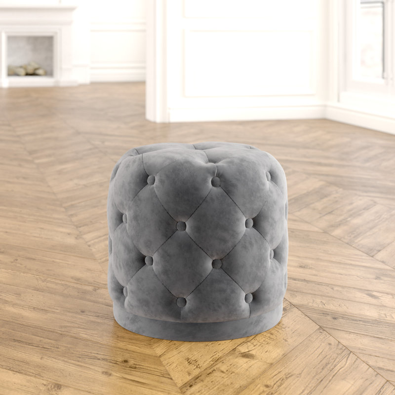 Repose-pieds de 18 po Olivios, Velours gris