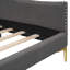 Lit de jour simple avec tête de lit et accoudoirs en lin gris - Structure confortable, polyvalente-1507394032-1507394046