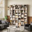 Bibliothèque de 71 pouces de hauteur, 21 cubes, 8 tablettes réglables, noir / brun-130624851-130624852