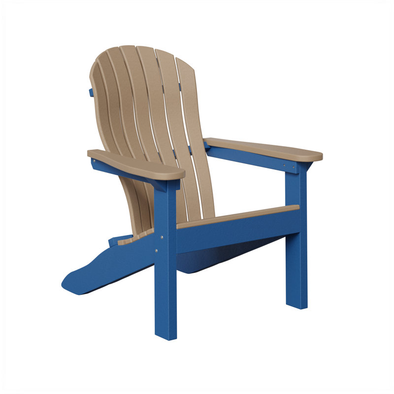 Berlin Gardens Contour Adirondack Chair, Weatherwood with Pacific Blue