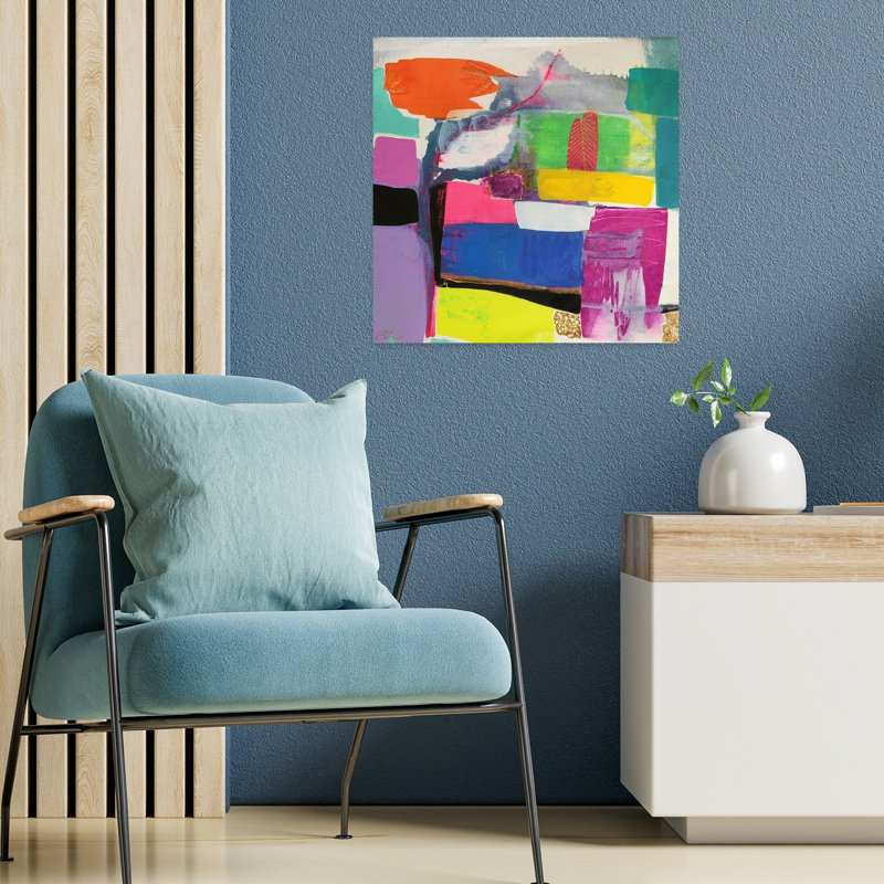 Aloha, art contemporain abstrait, H 18 po x l 18 po