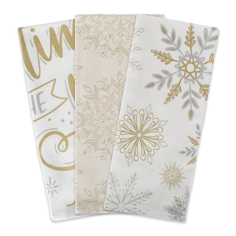 Ensemble de 3 pièces de linge vaisselle asst winter sparkle