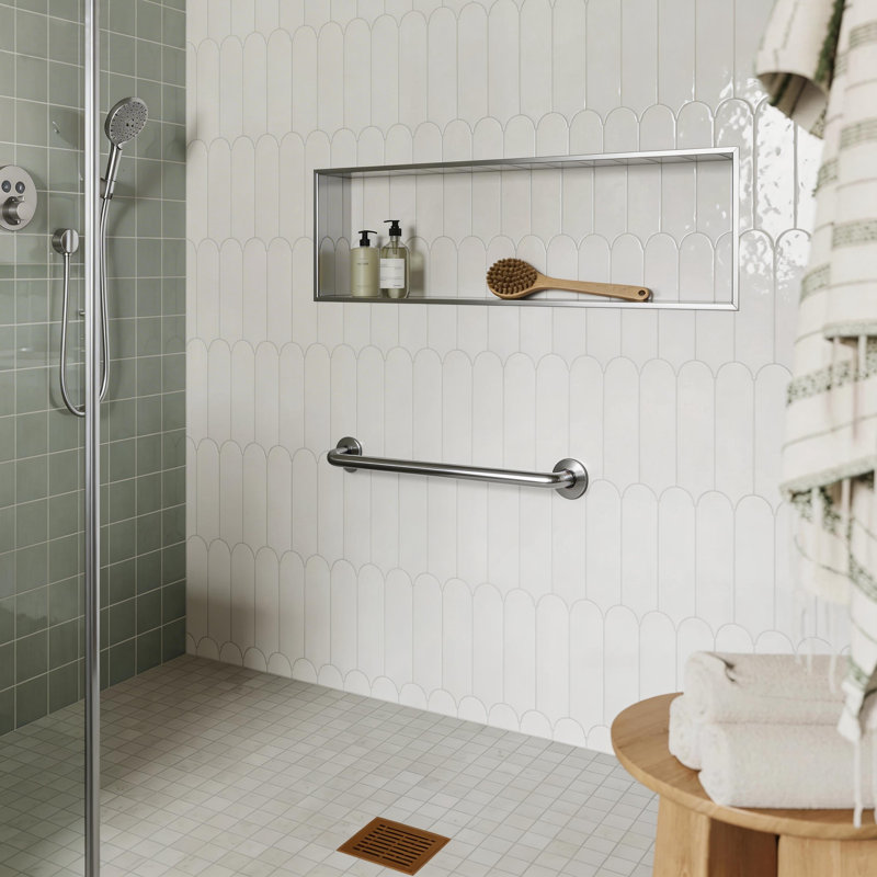 27in Bathroom Grab Bar, Polished Nickel
