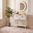 Rustic 23.5'' Rectangular Console Table – Durable Solid Wood with 3 Drawers and Turned Legs Storage-1837483074