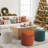 Terri Wide Velvet Round Pouf Ottoman-1006626952