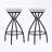 Backless Velvet Bar Stools Set of 2 with metal footrest-96303271