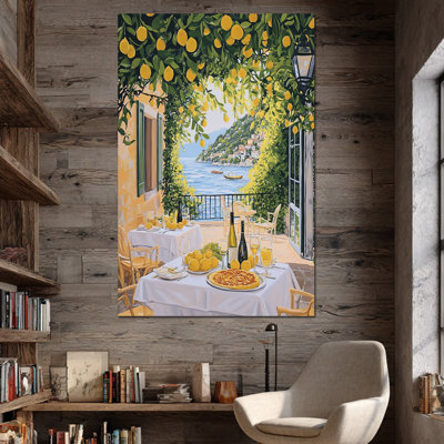 Art mural citron, photos de citron pour la cuisine, affiche d'art mural méditerranéen sur toile, fruit italien rétro, décoration murale pour cuisine, salle à manger, salon, impression d'art 24 po x 32 po