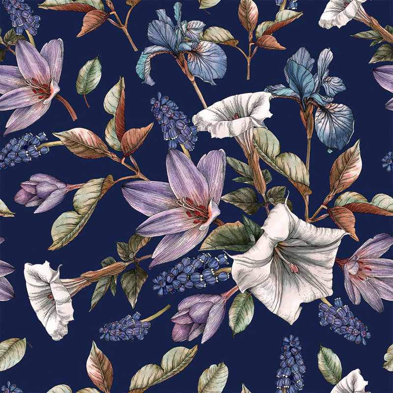 Floral Tile, 2.08' W x 10.42' L