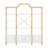 4-Tier Bookcase Modern Open Bookshelf, Display Shelf Storage Organizer With Storage Cabinets & Back X Bar Gold Frame