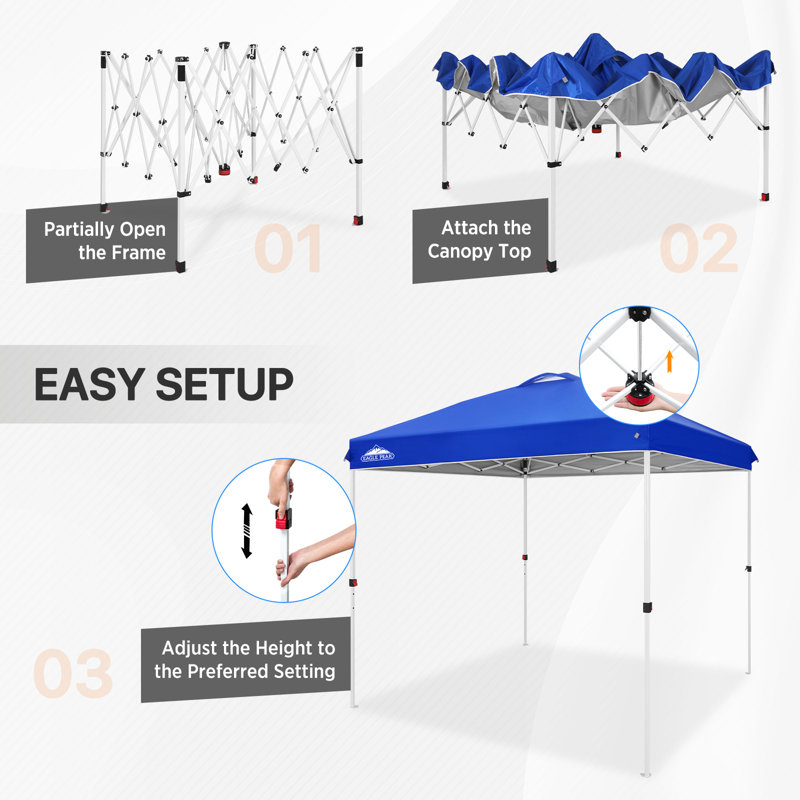 Eagle Peak Blue Steel 8x8 Pop-Up Canopy Tent