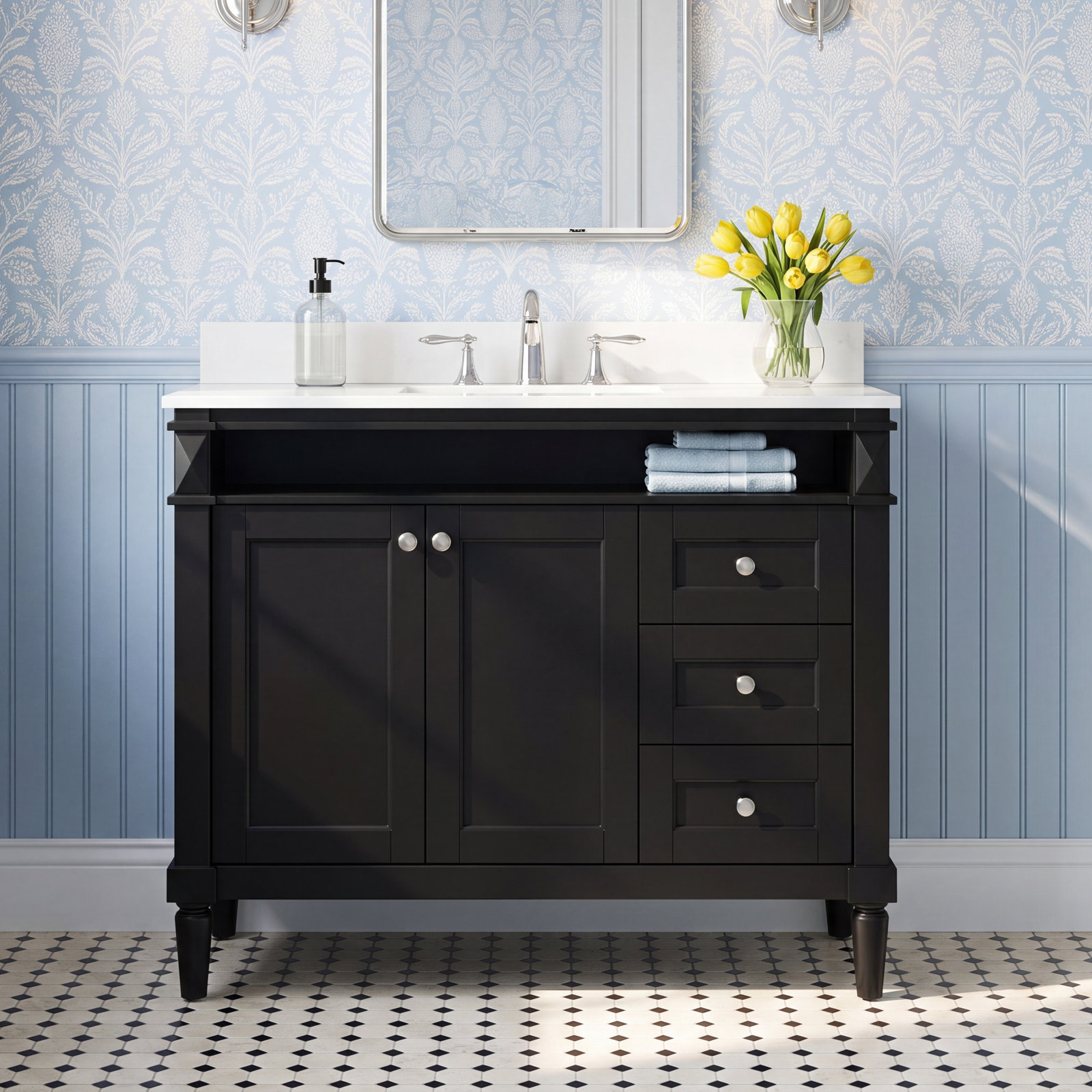 Readington Single Bathroom Vanity, Black, 42"