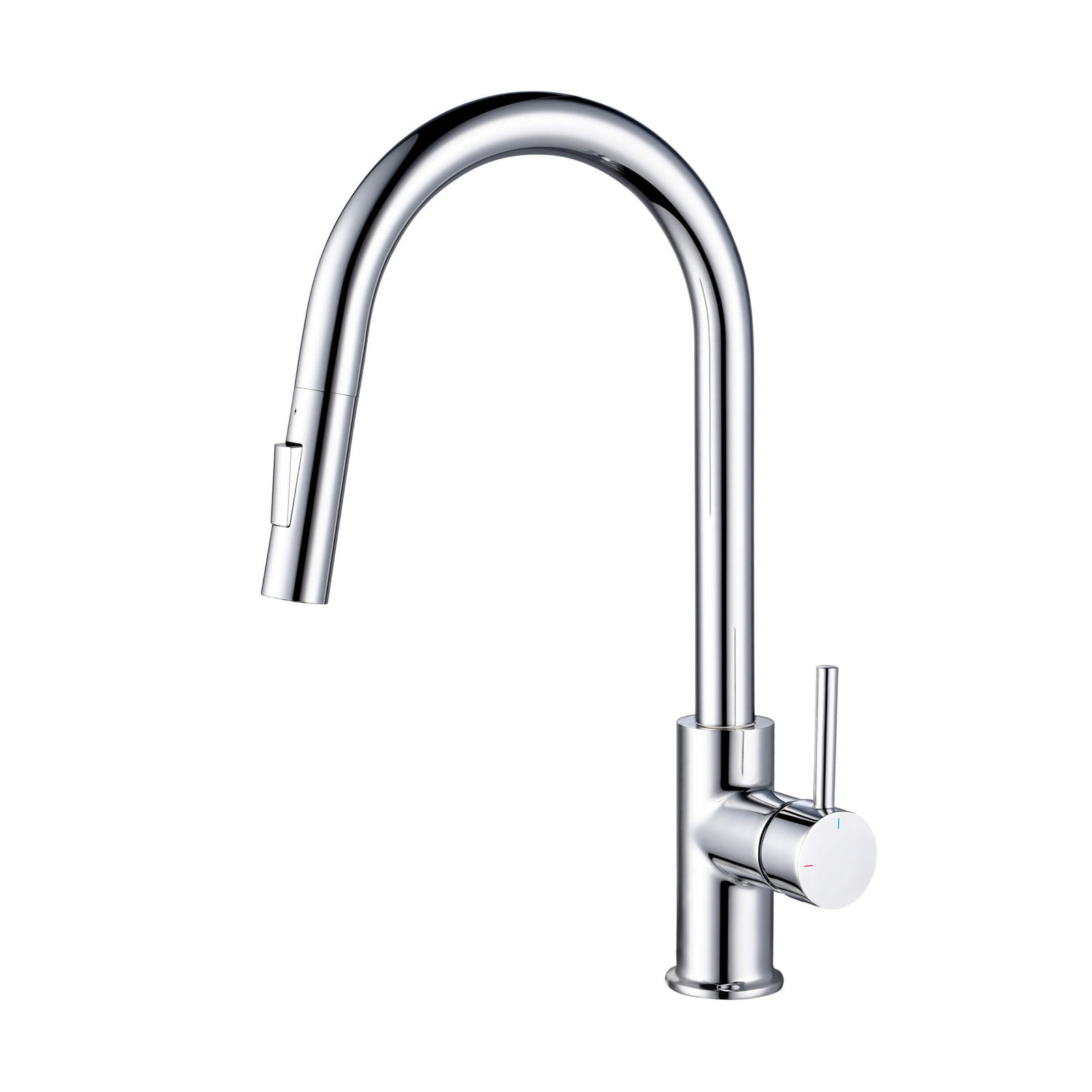 Circular Pull-Down Kitchen Faucet, Chrome