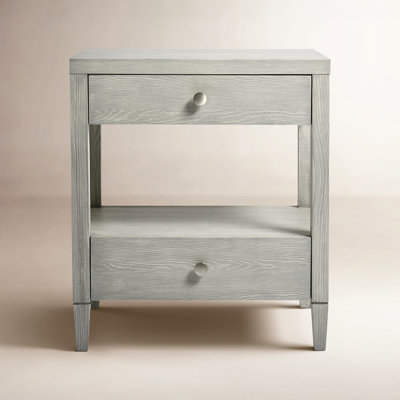 Oak 2-Drawer Nightstand