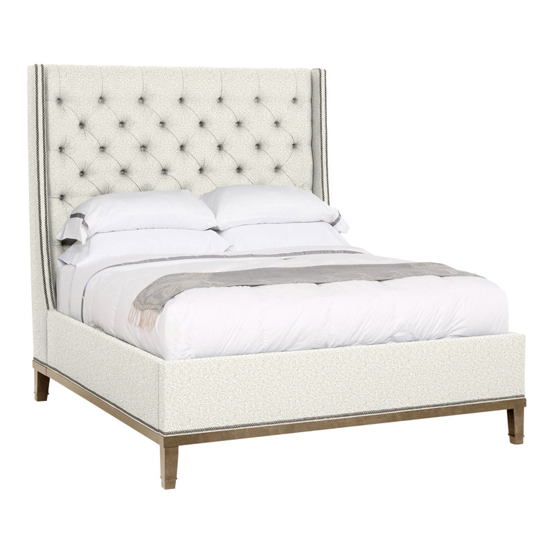 Michael Weiss Queen Upholstered Panel Bed, Hampton, Kenworth Pearl, Yes