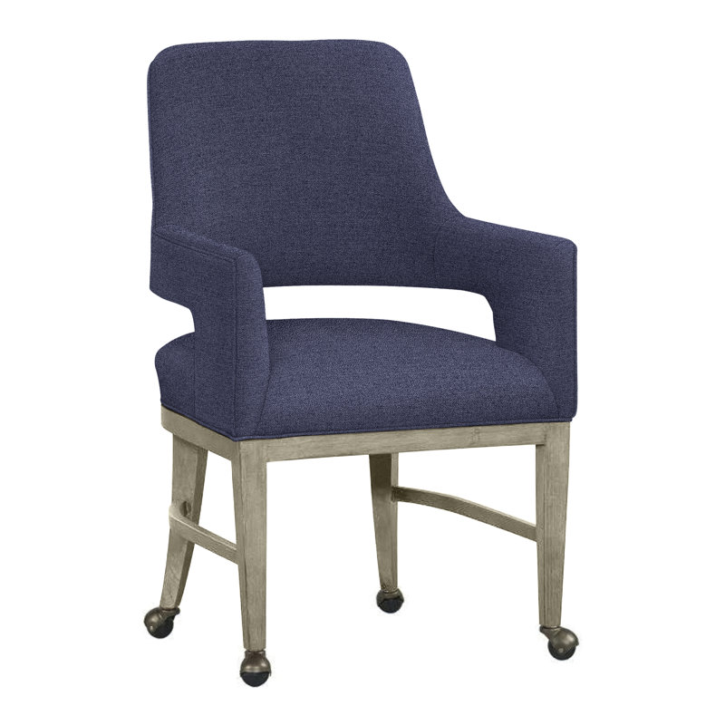 Chaise avec accoudoirs Josie, Amande chamois, Indigo 8789
