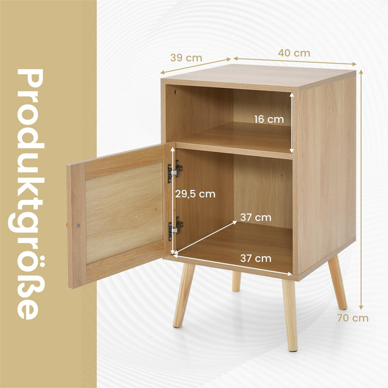 40cm W Manufactured Wood Bedside Table