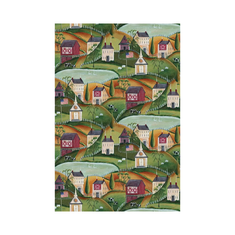 Village primitif d'art populaire américain d'antan Bartley, H 26 po x l 18 po x 1,5 po