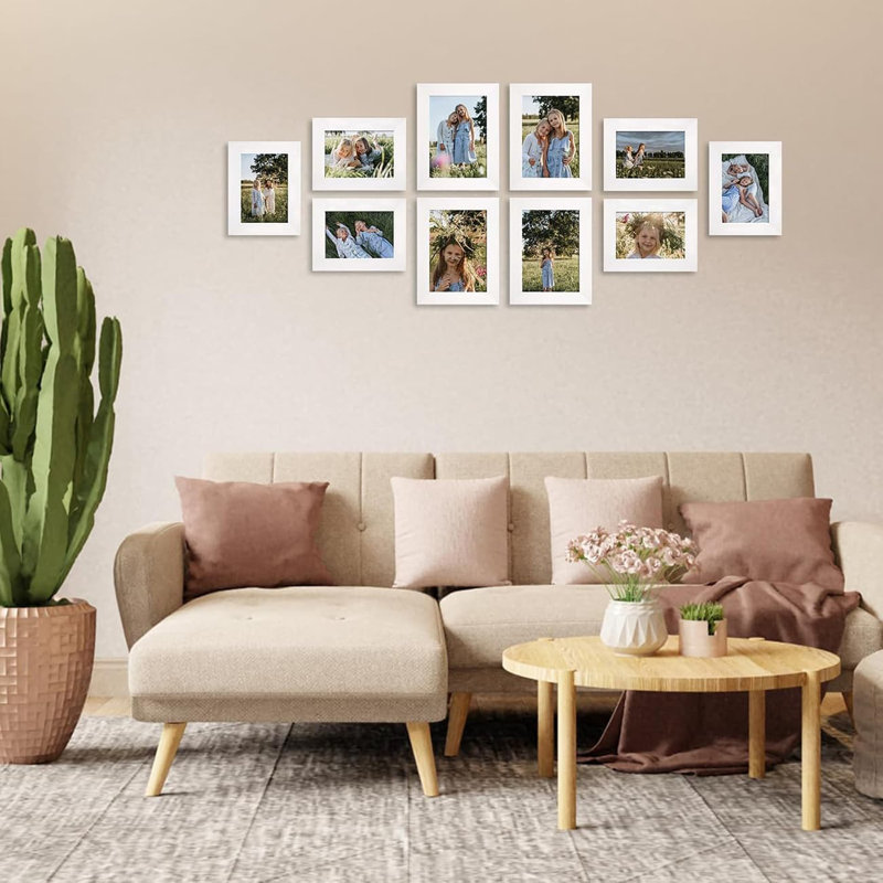 7 Pack 5"x7" Picture Frames - Wall & Tabletop Display for 5"x7" Photos, White