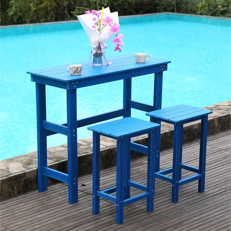 Ensembles de table de salle à manger durables en PEHD de style Adirondack, parfaits pour le jardin