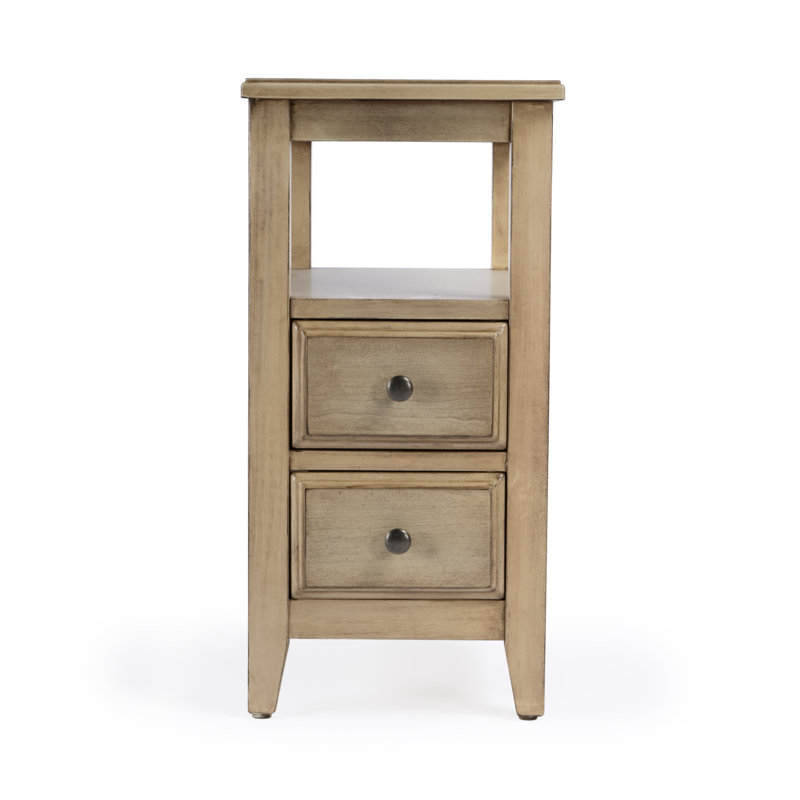 Deanne 24''H Drawer End Table, Antique Beige