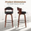 Ensemble de 2 tabourets pivotants à hauteur de bar, chaises de bar rotatives à 360 ° en bois massif avec dossier et siège rembourré en polyuréthane, capacité de 330 lb (hauteur de siège de 29 po)-402047012-402047962
