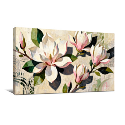 Plantes et fleurs fleurs de magnolia avec feuilles vertes et fond doux