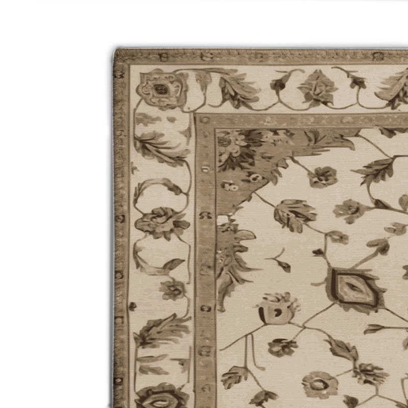 Tabriz Beige Indoor and Outdoor Area Rug, Rectangle 8' x 10'