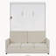 Lit escamotable double avec coussin, blanc