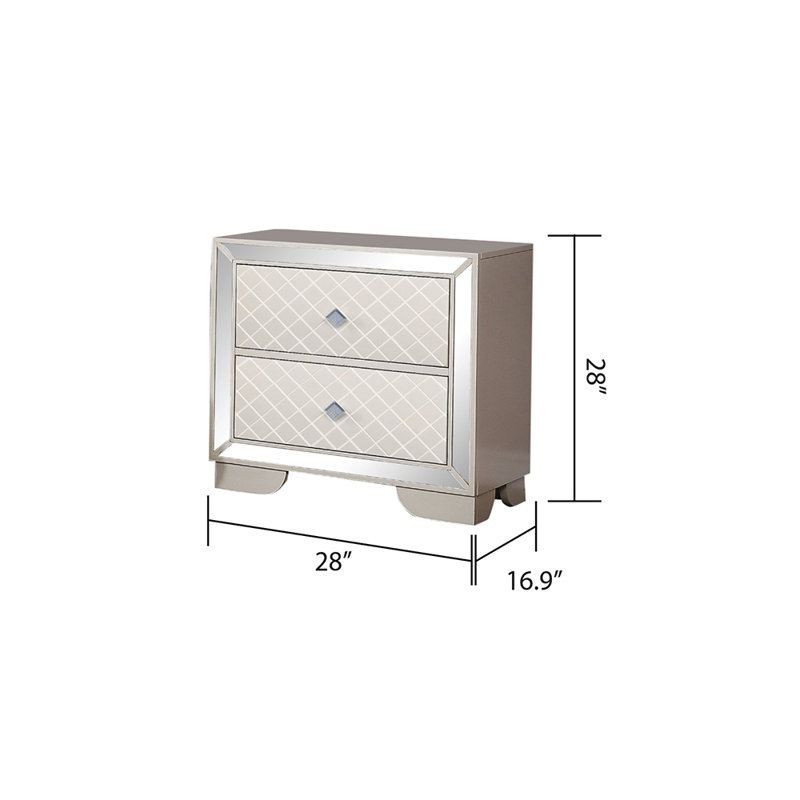 Table de chevet Beaman, Beige