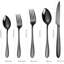 Ensemble de couverts 40 pièces en acier inoxydable pour 8 personnes, coutellerie noire robuste avec poignées épaisses, idéal pour les restaurants, les fêtes et la cuisine de tous les jours-482613092