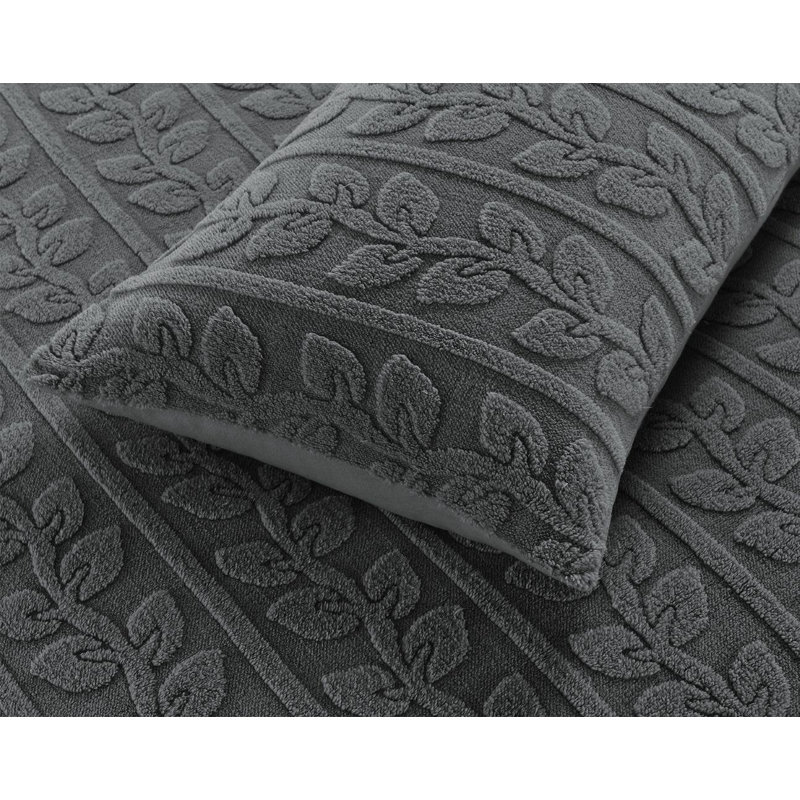 Polyester Floral Duvet Cover Set with Pillowcases Included, Super King Duvet Cover Set + 2 Pillowcases, Grey