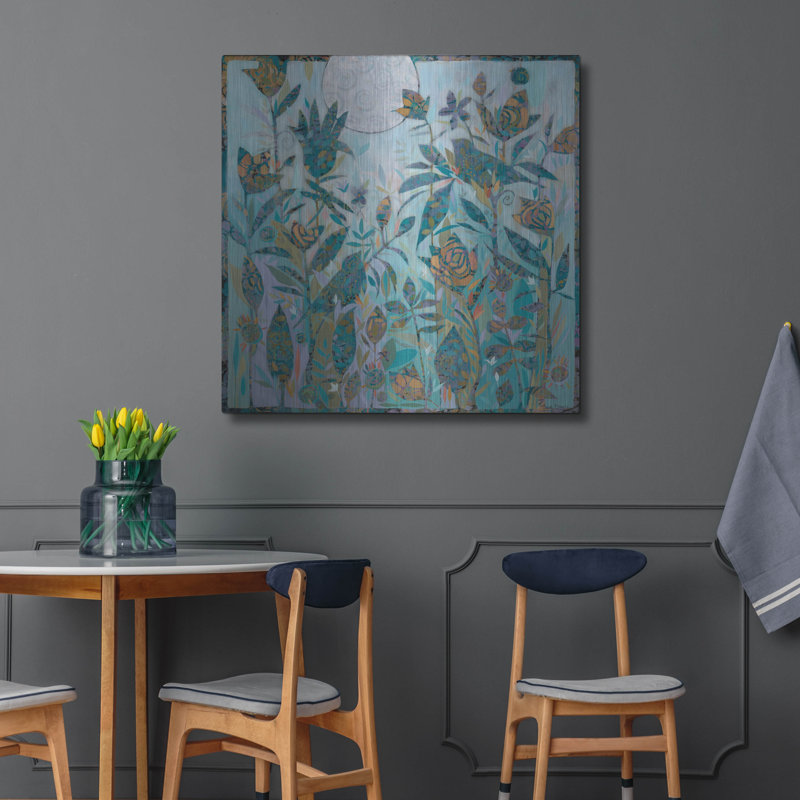 «Birds and Blooms» par Sue Davis, art mural en métal, H 36 po x l 36 po